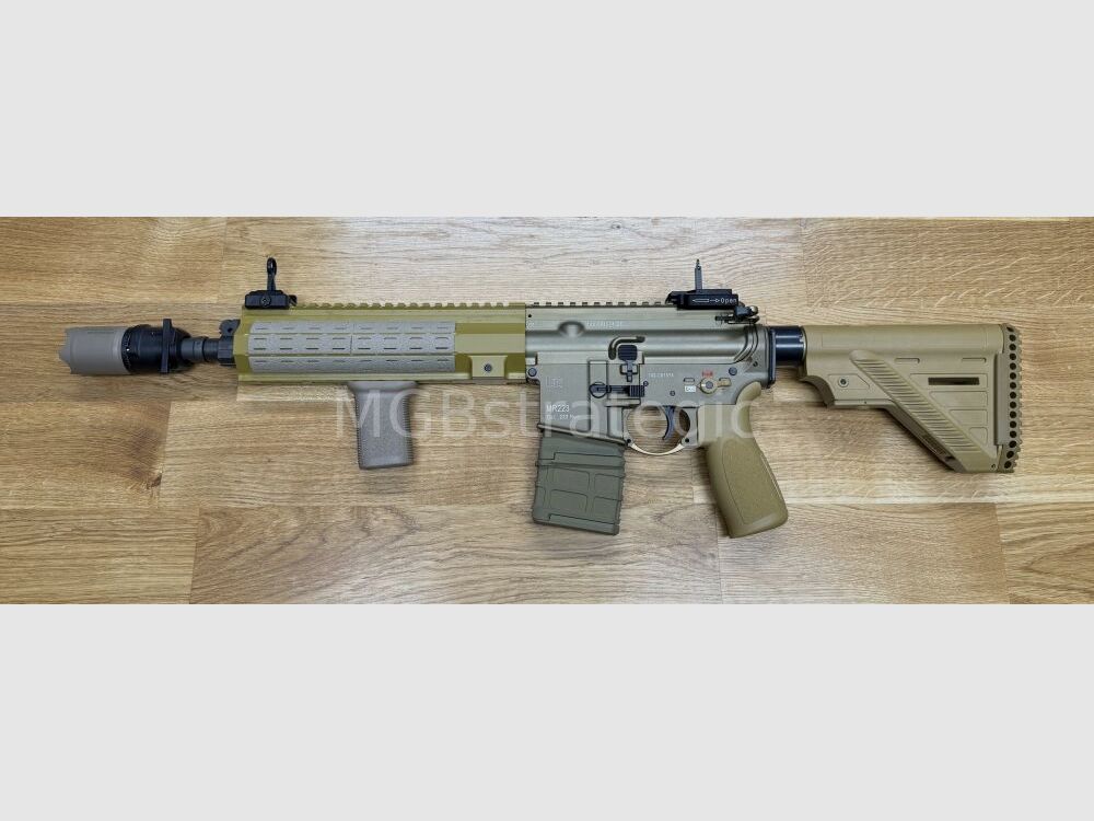 ¡Aprobado para uso deportivo! H&K MR223 A3 cañón de 11" - DEPORTE - rifle semiautomático color arena .223Rem - Heckler & Koch - mucho equipo aprobado en la evaluación de BKA! versión civil H&K 416 G95