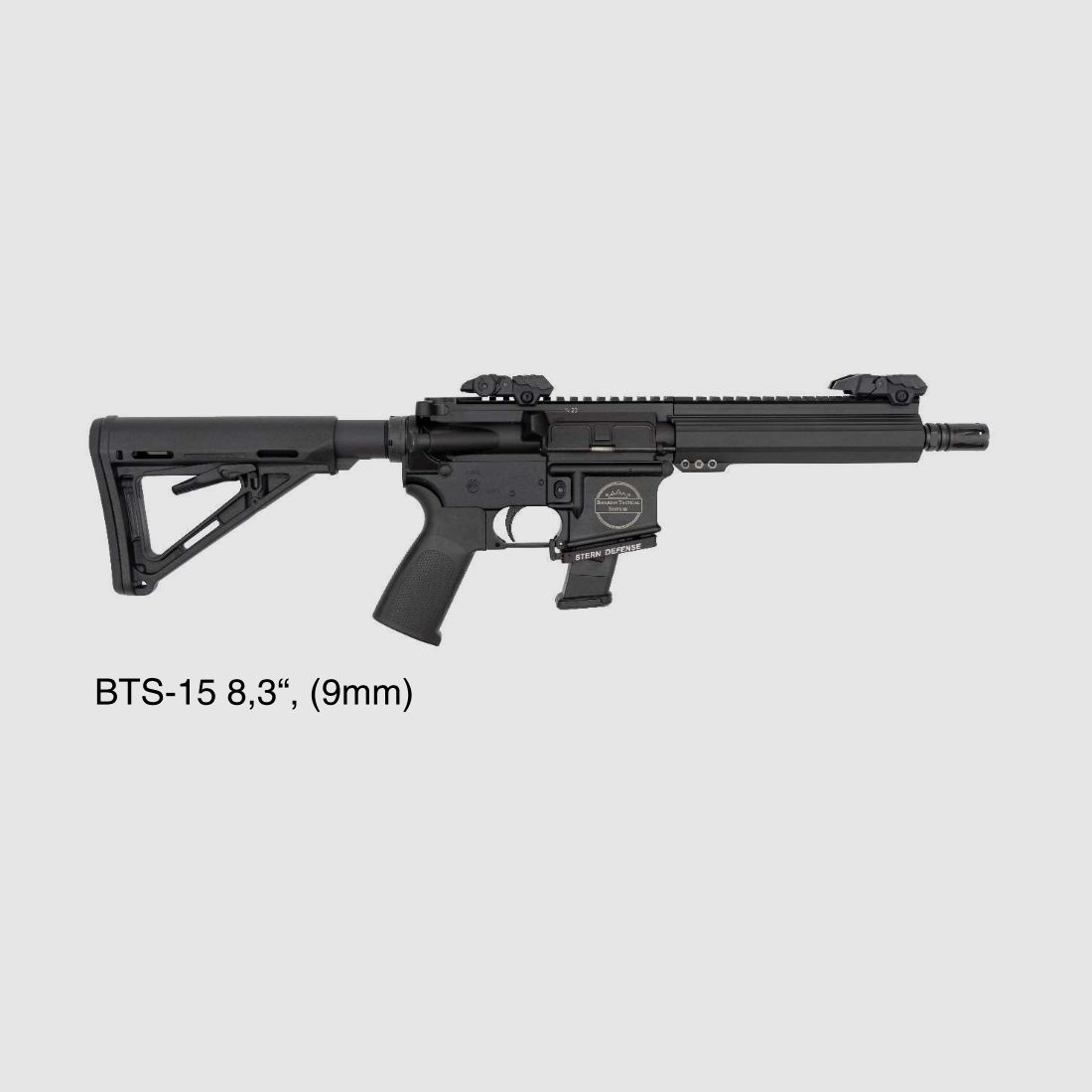 AR15 o sistema di cambio AR nei calibri .223Rem, 9mm Luger, .300 AAC Blackout, .450 Bushmaster, 6,5 Grendel di BTS Bavarian Tactical Systems