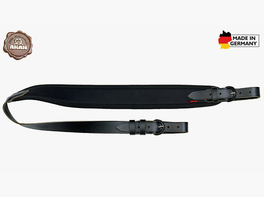 AKAH rifle sling made of full-grain leather with neoprene
