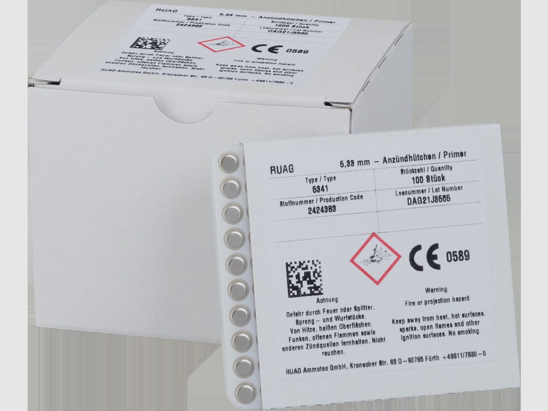 RWS SN Amboss cebadores 100 unidades Large Rifle / 5,33 mm / 5341