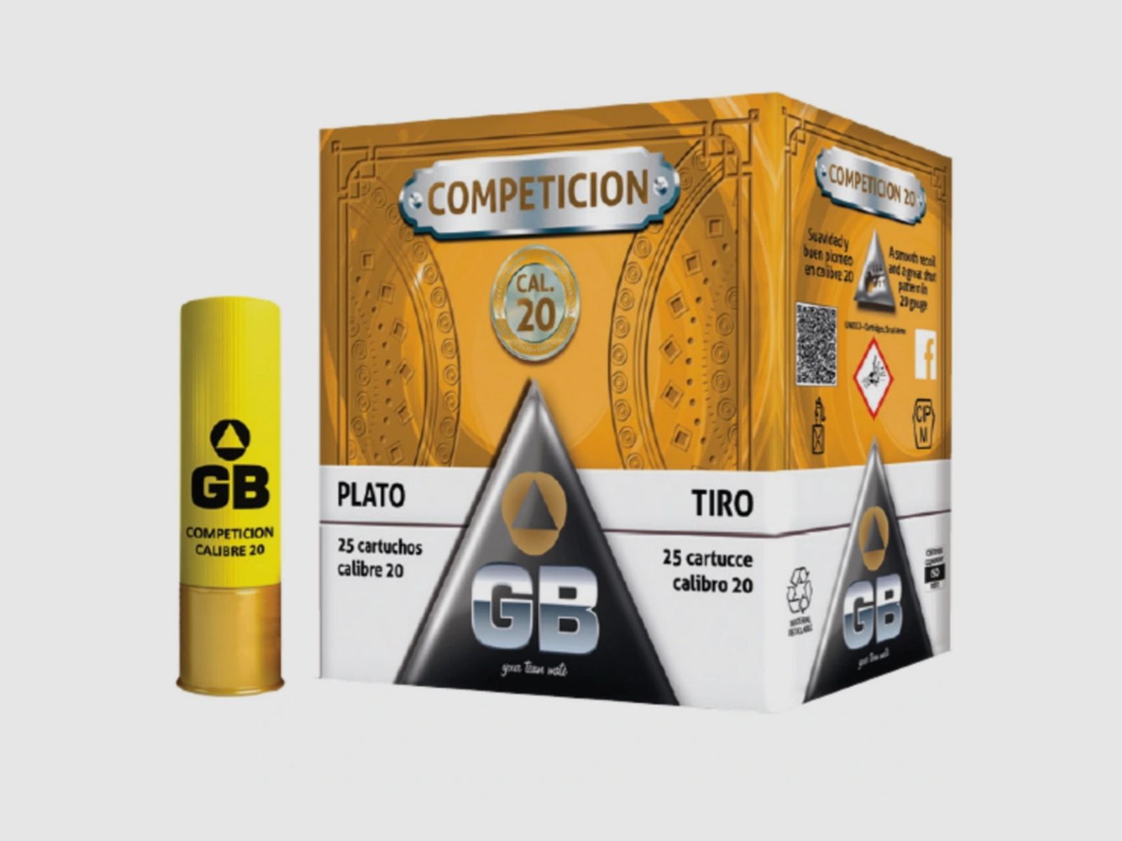 GB Competition Trap 20/70 Schrotpatronen 24g 2,4mm 25 Stück