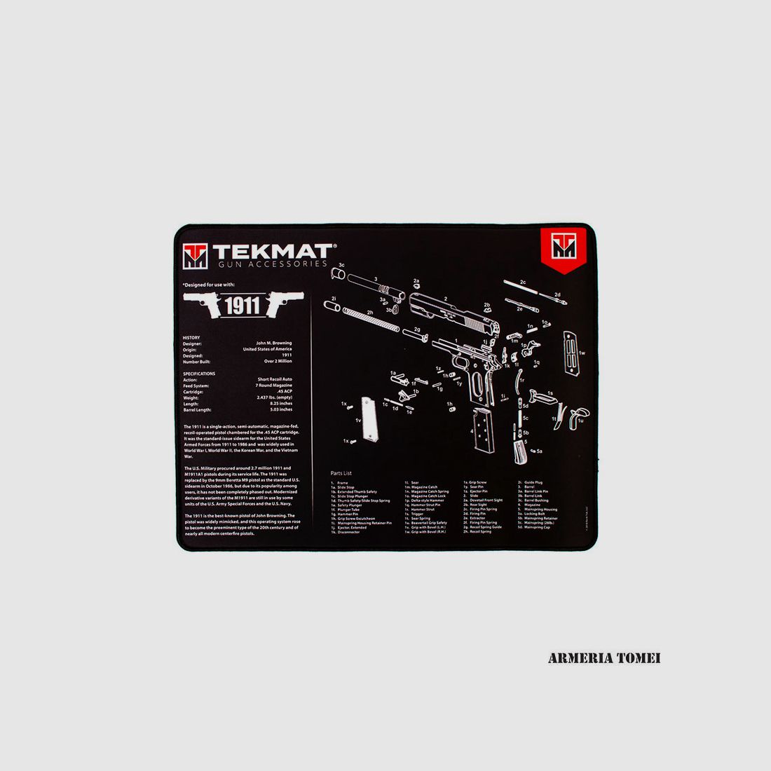 TAPPETINO – TEKMAT – PREMIUM ARBEITSMATTE 1911 51x38cm