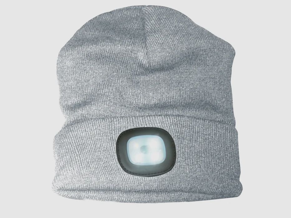 Strickmütze (Grau) mit 4 LED´s