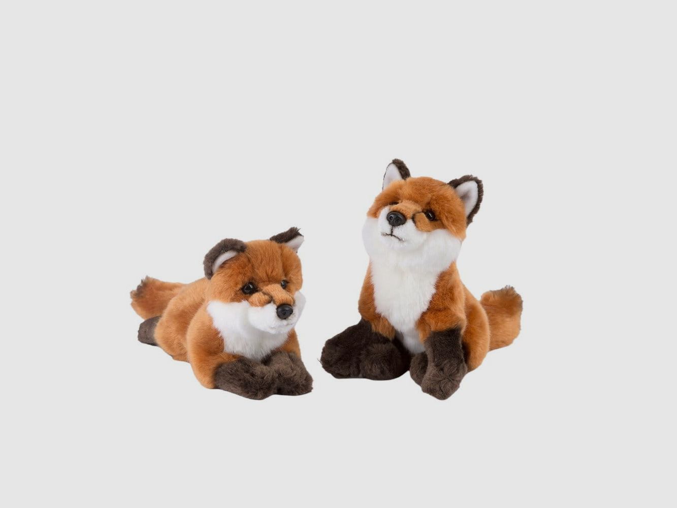 LivingActive Fox Plush Toy Set - 2-piece cuddly toy pair each 28 cm