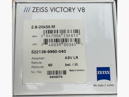 Zeiss V8 2.8-20x56 M ASV LR