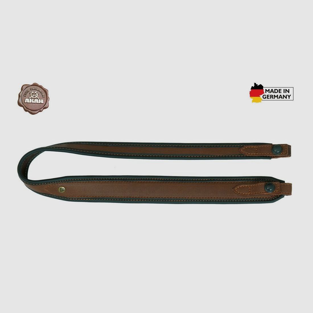 Sangle de fusil AKAH en cuir d'élan avec bouton de sangle à pression