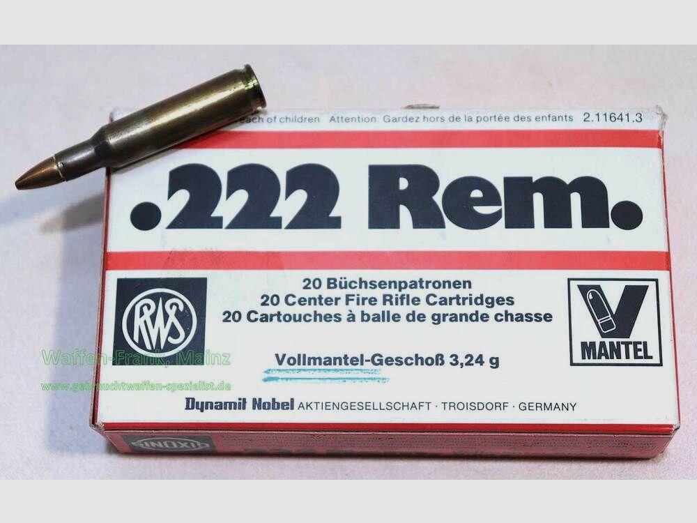 RWS (WZd.Fa.Rottweil) Rifle Cartridges .222 Rem