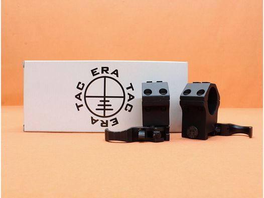 Recknagel Era-Tac QD Montageringe 30mm (T1003-0017) mit Hebel, Alu schwarz, BH=17mm für Picatinnyprofil