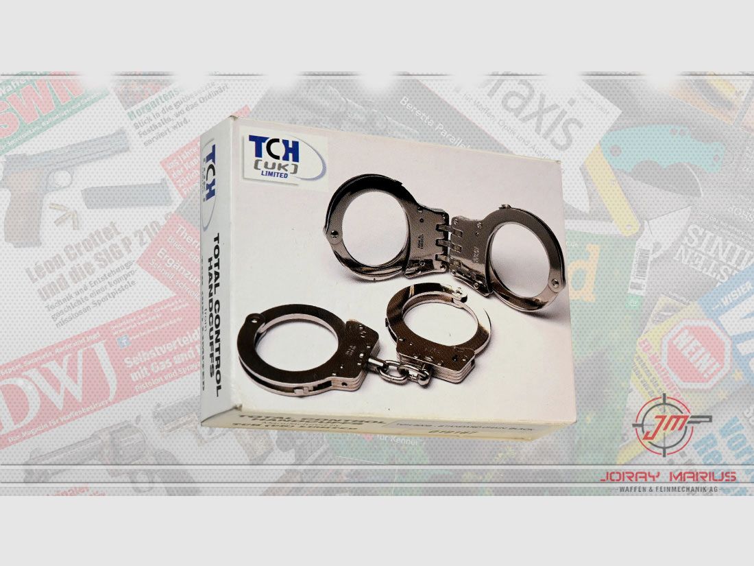 TCH Handschellen schwarz mit Kette
