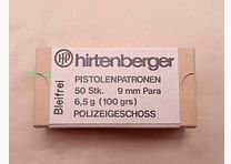 Hirtenberger / Austria Pistol Ammunition 9mm Luger/Parabellum/9x19