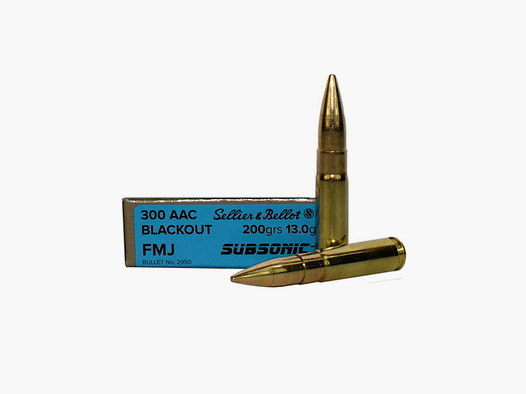 SELLIER & BELLOT – 300 AAC BLACKOUT FMJ 200grs 13,0g No. 2950 (20pz)