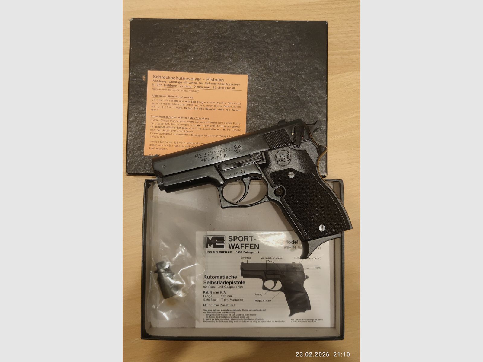 Cuno Melcher ME 9 Mini-Para brüniert 9 mm Pak