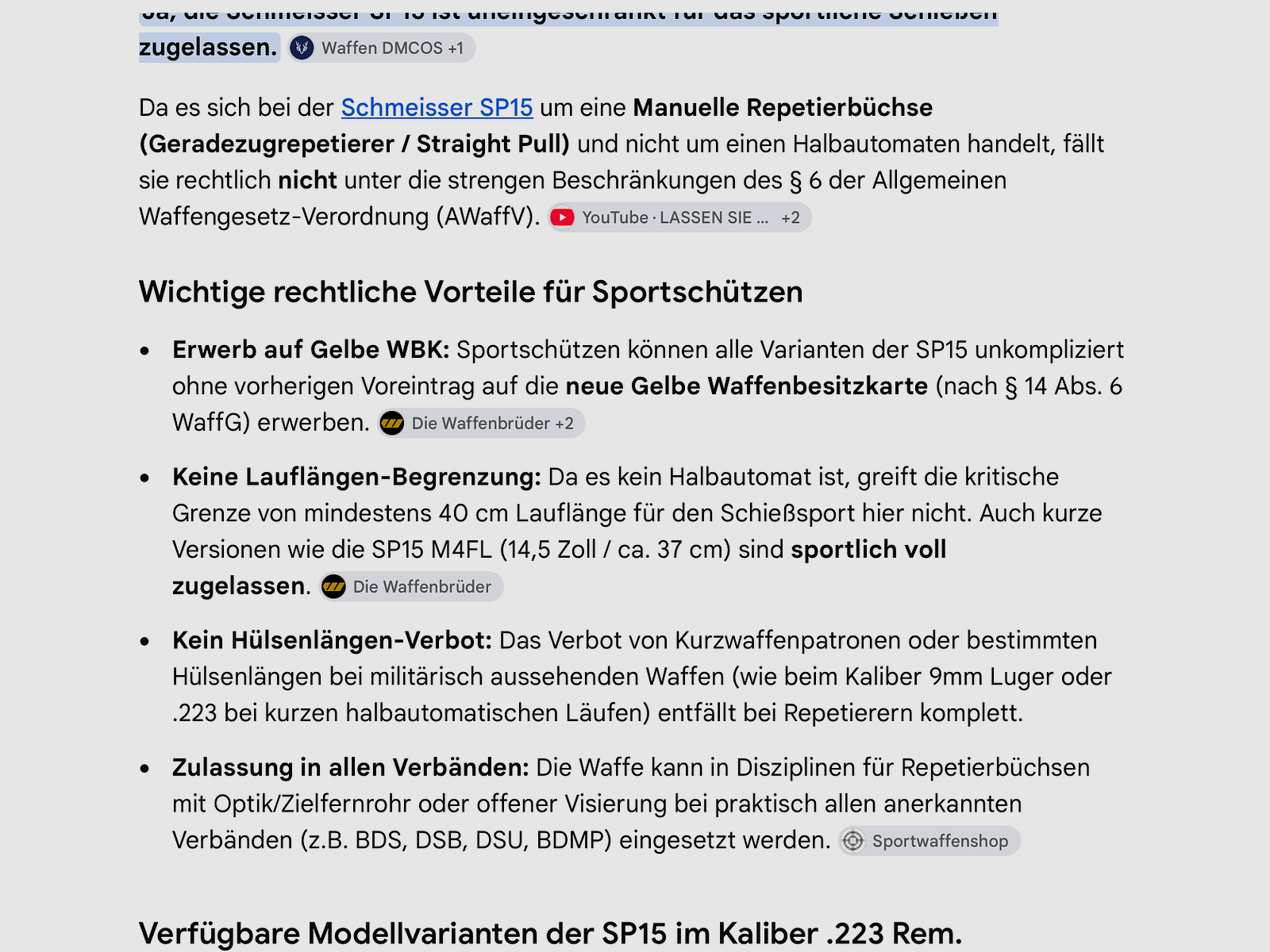 Schmeisser SP15 .223 Rem. 14.5" barrel "Sporty Approved