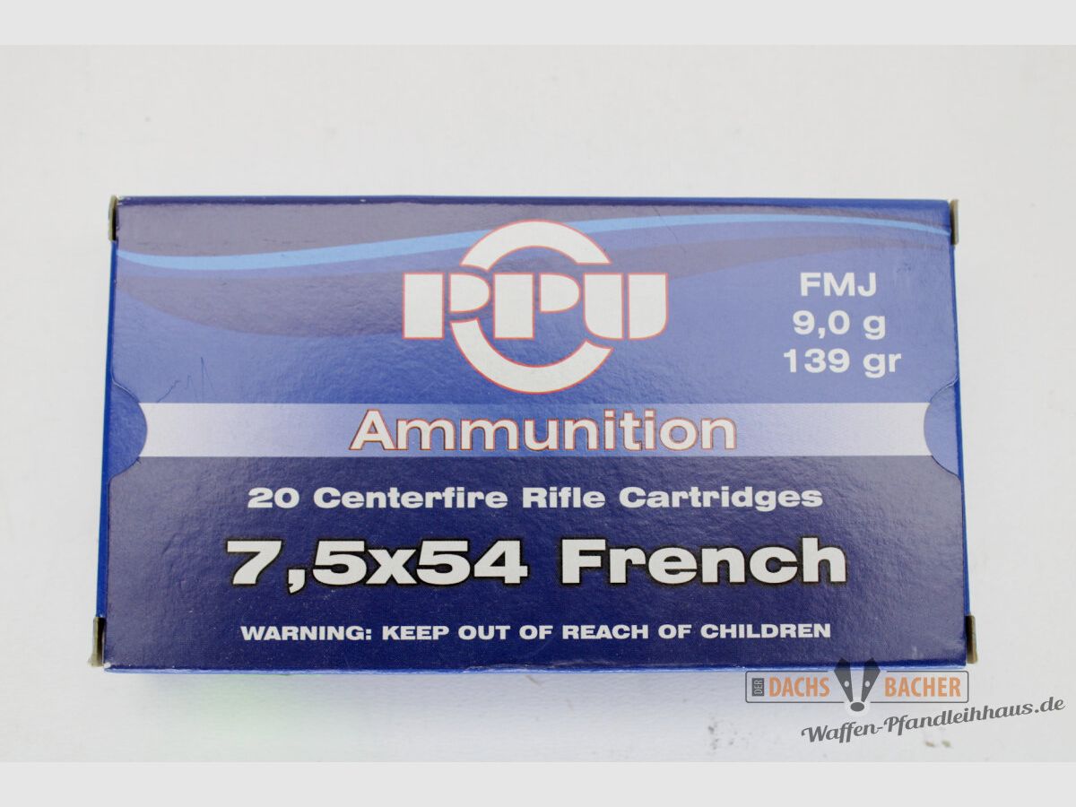 PPU Privi Partizan 7,5x54 MAS French 9,0g/139gr FMJ BT 20 Schuß