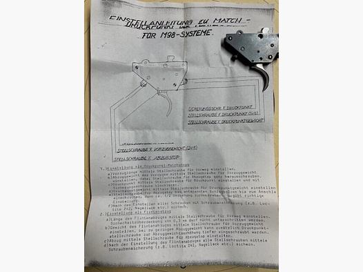 Matchabzug Mauser 98 - wie Recknagel ERA Timney Canjar - auch K98 DWM 1909 1908 FN Zastava Brünner