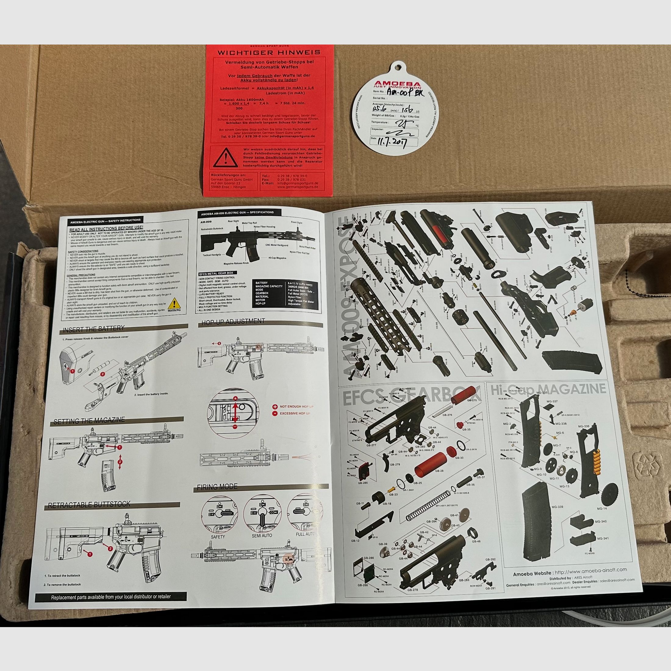 S-AEG complete set, like new (Ares Amoeba AM-009-BK)