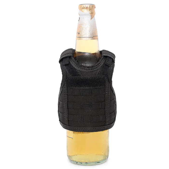 Mini Schutzweste für Bierflasche / Weinflasche / Thermosflasche - Schwarz, Bild 1 von 7