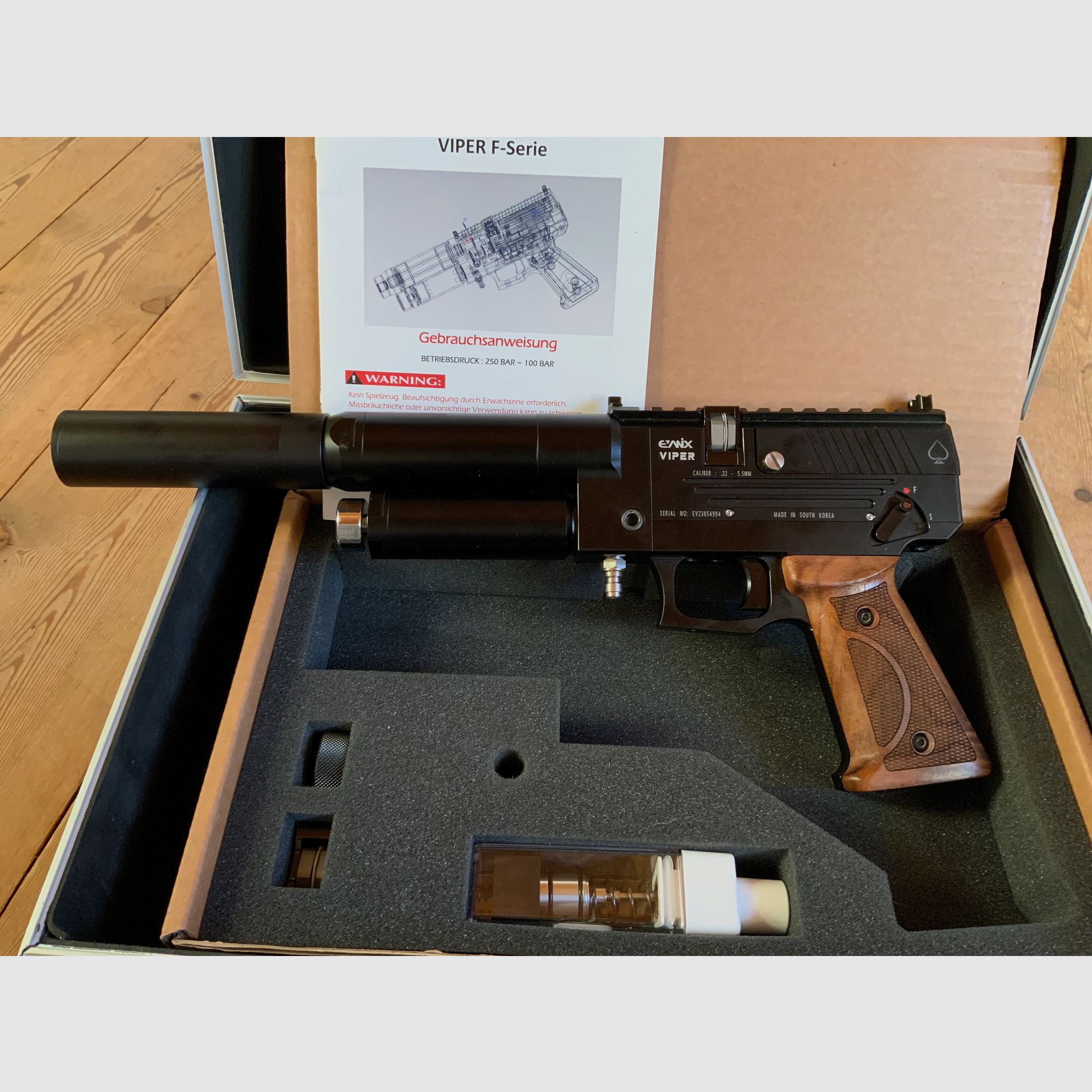 Pistolet à air comprimé PCP Evanix Viper Cal. 22 F Série