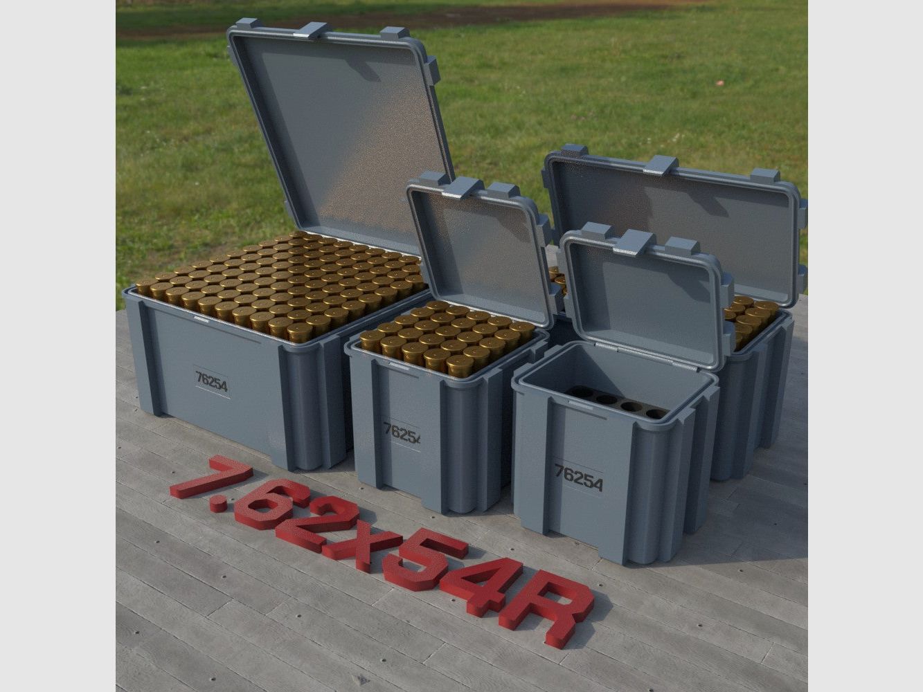 Filamelt ammunition box / 7.62x54R / 'Folding lid' / cartridge box, ammo box