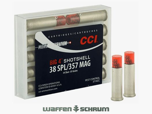Blazer Shotshell 6,5g - 100gr. .38Special Für Kaliber .357 geeignet.