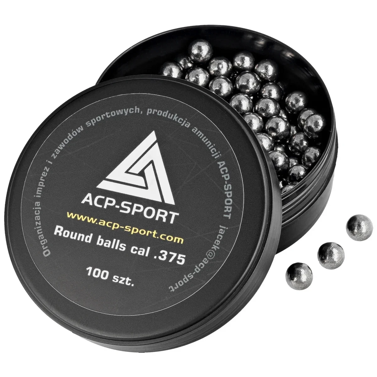 ACP-SPORT lead balls, 100 pcs., cal. .375 for black powder firearms, cal. .36