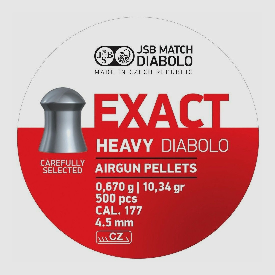 JSB Diabolos Exact Heavy Kal. 4,52 mm / 0,670g / 500 Stk.