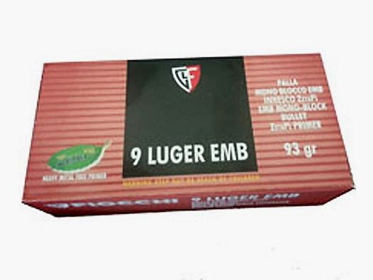 Munición FIOCCHI EMB – 9mm. Para. – 93 grains