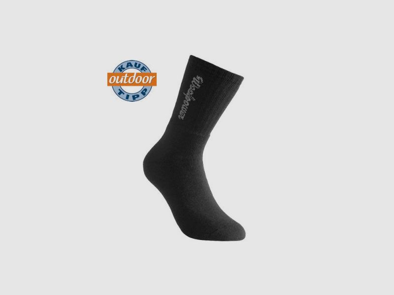 Woolpower/Ullfrotté Sport Socke mit Logo 400 g 36-39 Schwarz