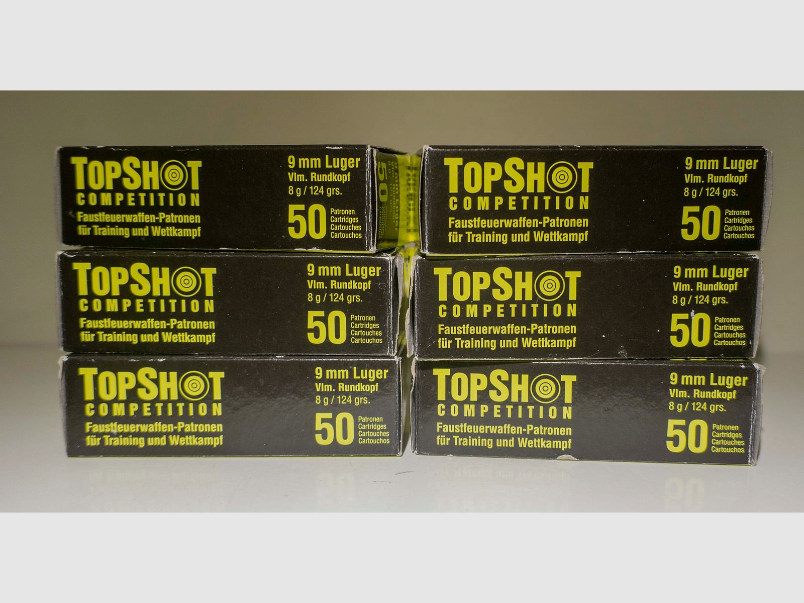 TopShot competition 9mm Luger ammunition VLM round nose
