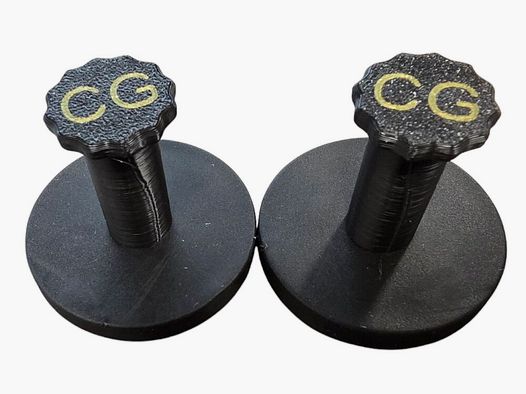 A set (2 pieces) CG magnet short weapon holder - MADE IN GERMANY for your handgun, in the safe, to save space. Tested in the store, it also holds revolvers up to 2.1kg.