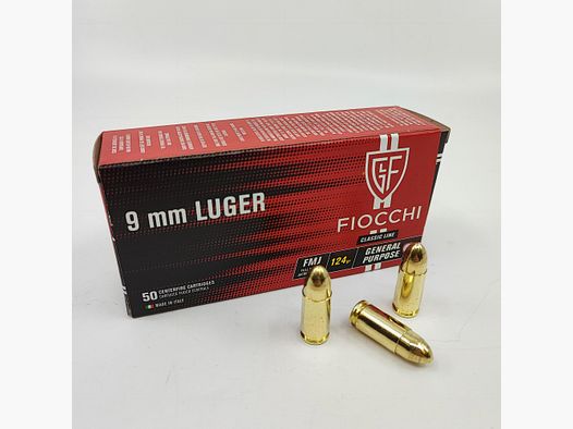 9mm Para Fiocchi 124grs FMJ VE 50