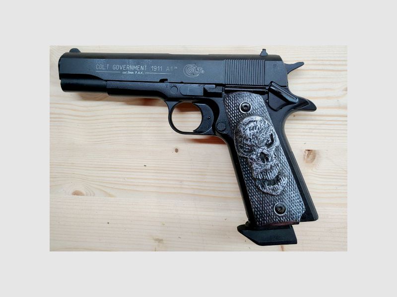 Colt Government 1911 A1 PTB 774 – 9 mm P.A.K. – empuñaduras especiales y base de cargador especial, imagen 2 de 2