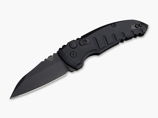 Cuchillo de resorte A01 Microinterruptor Wharncliffe Todo Negro