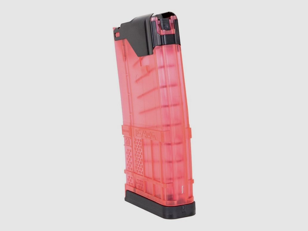 LANCER L5 ADVANCED WARFIGHTER 5.56/223 20RD MAGAZINE, rosa translúcido, imagen 3 de 3