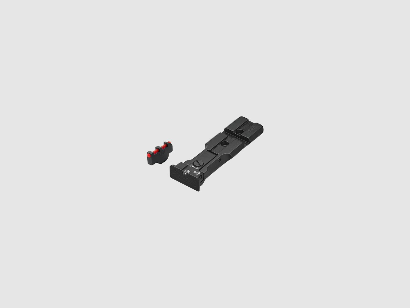 Visière LPA avec base Weaver pour revolver S&W, finition noire, hausse noire, guidon en fibre optique à riveter