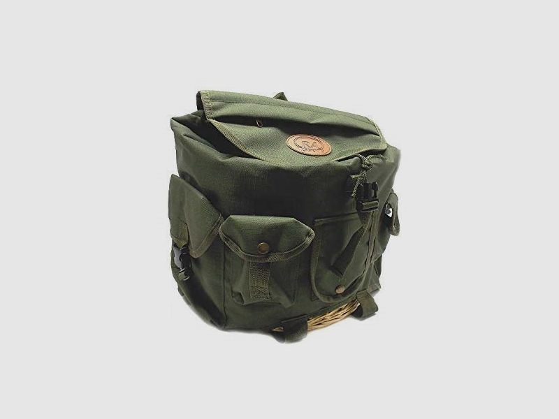 RASPORT RUCKSACK MIT PILZTRAGKORB GRÜN
