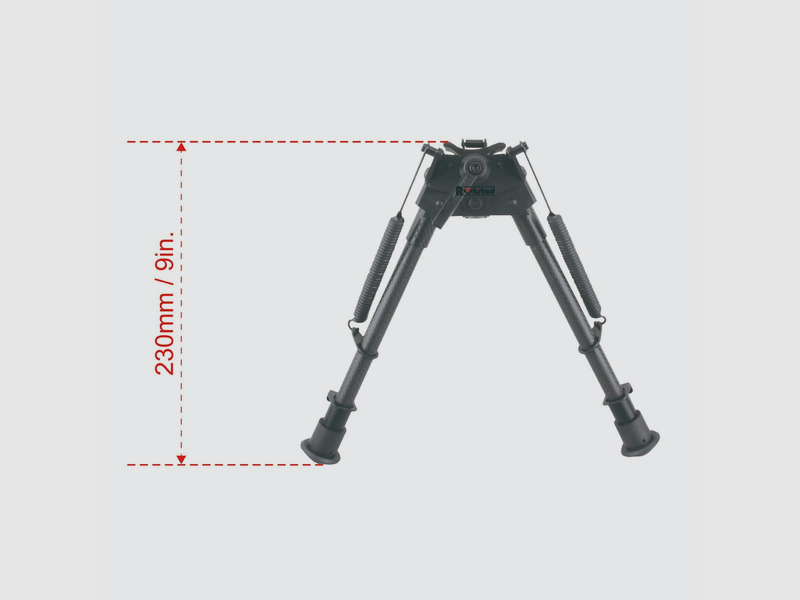 Bipod 9-13,5 Carbon Grenadiere Rail Weaver mit ausziehbaren Füßen, Bild 6 von 9