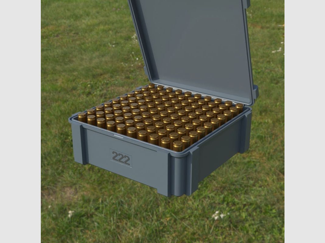 Boîte à munitions Filamelt / .222 REM / 'couvercle rabattable' / boîte à cartouches, boîte à munitions