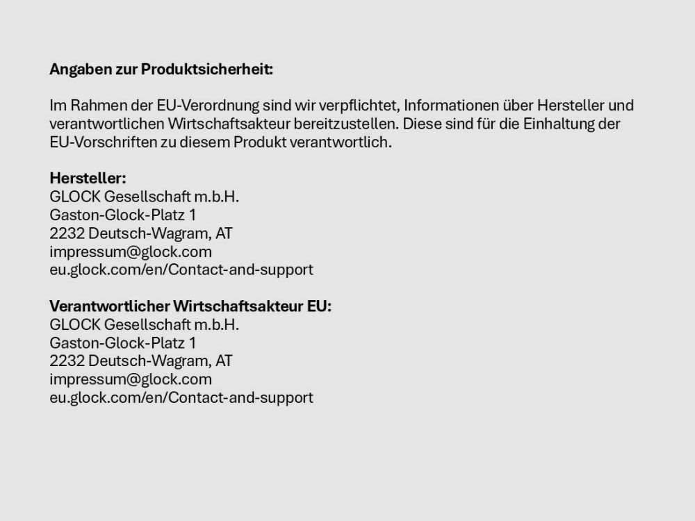 Glock Glock (Gen5): nachleuchtende Visierung feststehende Kontrastkimme 6,1/-Korn 4,1(Stahlausführung)