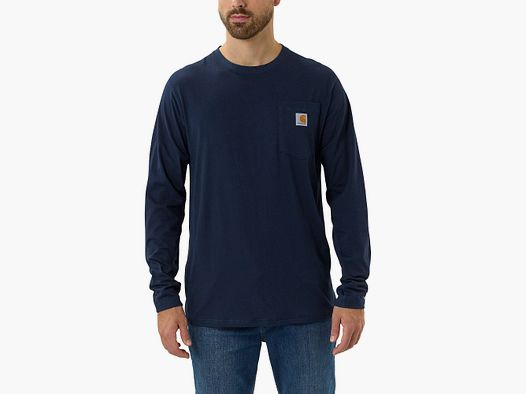 Carhartt Force Pocket Long Sleeve T-Shirt Men Navy XXL