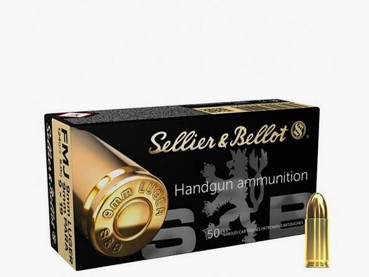 Amunicja Sellier & Bellot 8,0g 124gr FMJ 9mm Luger 1000szt.