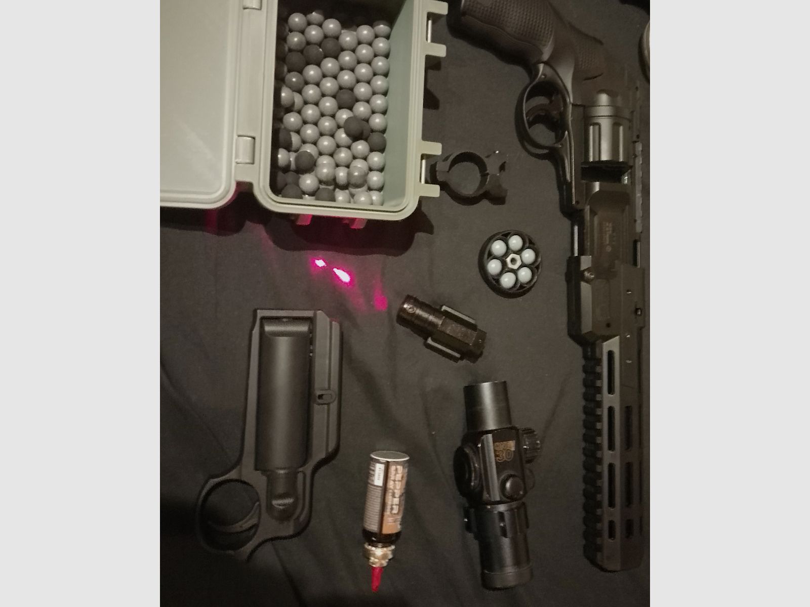 3-9x40 scope op Long T4e HDR50 Tactical Rifle Kit Rot Punkt rubber bullets RAM Paintball Marker Cal .50 Set laser CO2 capsules Revolver Pepper Launcher lange barrel optioneel Holo Visier Red DOT