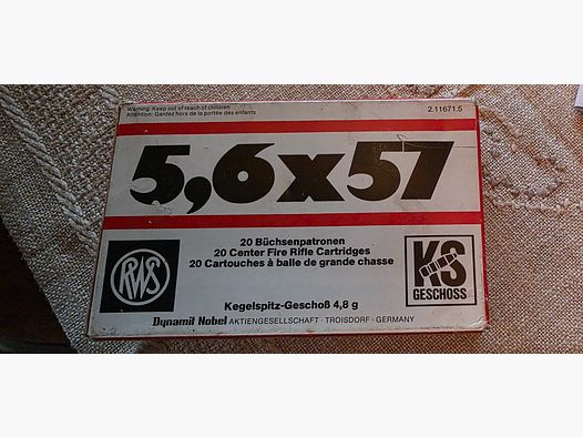 Rws Kegelspitz-Geschoß 4,8 g, 5,6x57