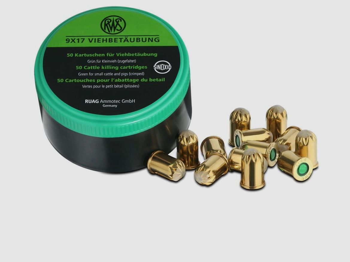 RWS livestock stunning cartridges 9x17