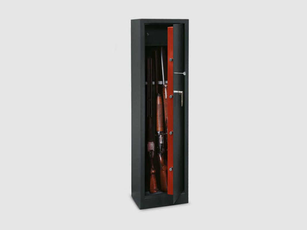 TECHNOMAX – TECHNOSAFE CASSAFORTE PORTAFUCILI A CHIAVE PER 10 ARMI CON TESORETTO | mm 1450x535x320