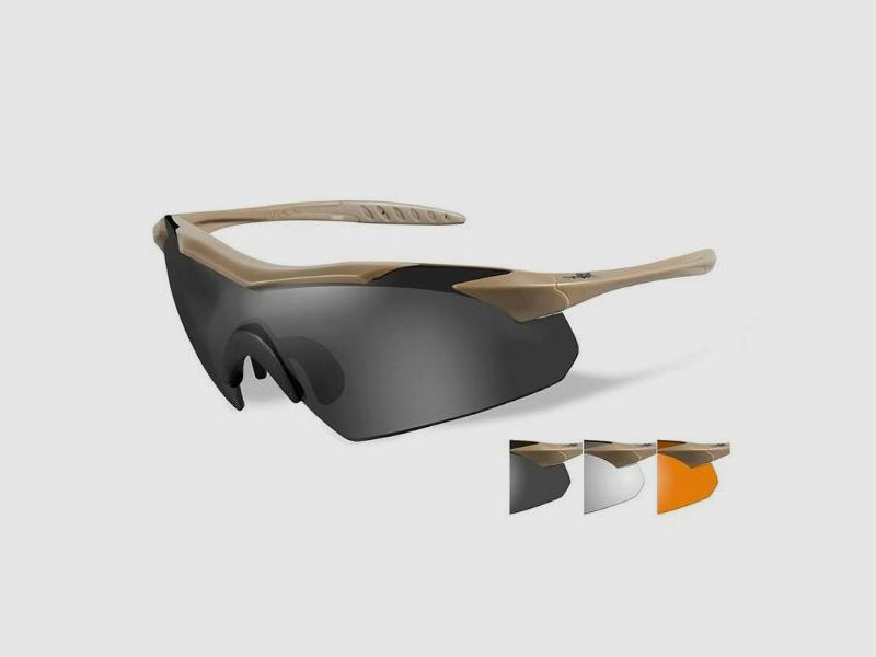 WILEY X TACTISCHE BRIL MET BALLISTISCHE BESCHERMING MOD. VAPOR FRAME TAN