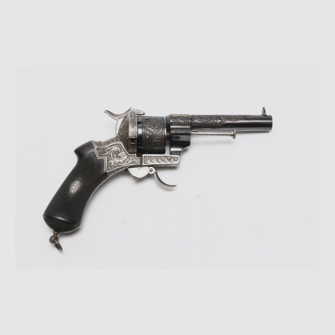 Lefaucheux Revolver Rarität mit passender Schatulle Vollgravur Stiftfeuer