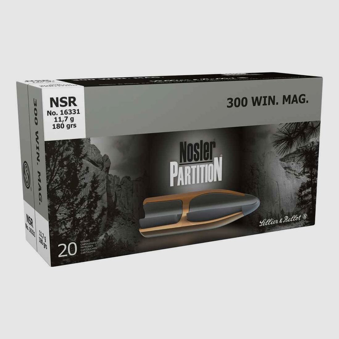 .300 Win. Mag. Nosler Partition 11,7g/180grs. Sellier & Bellot