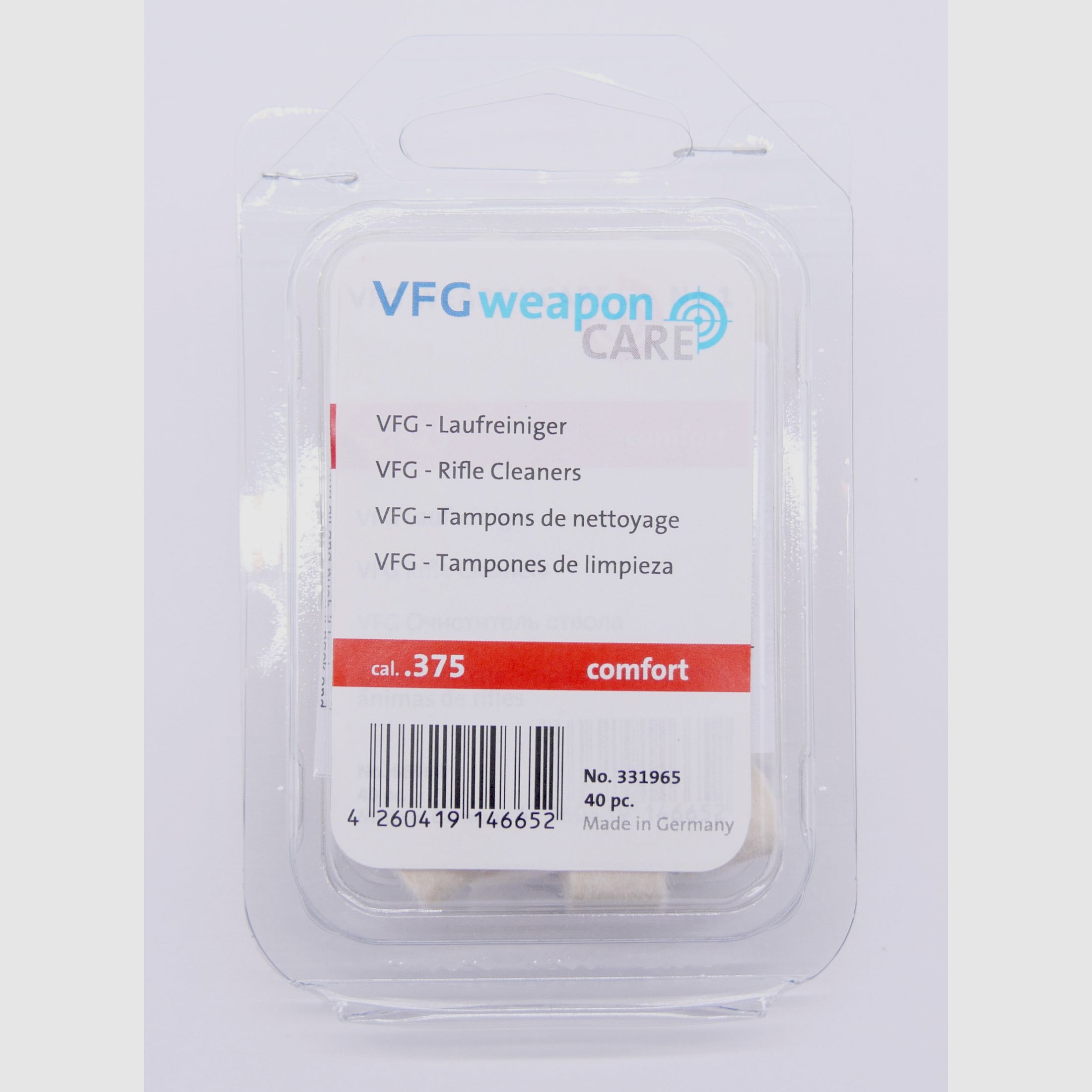 VFG 331965 kal. .375 mm czyścik do lufy dla karabinów Comfort 40 sztuk