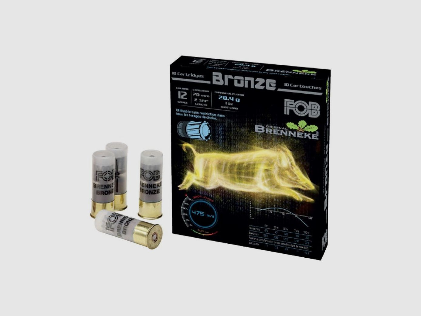 Patroon FOB Brenneke Bronze Kal. 12/70 28,4 gr, afbeelding 1 van 3